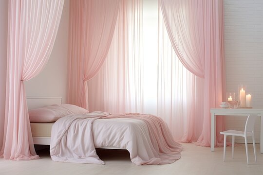 Bedroom Curtain Design in pink