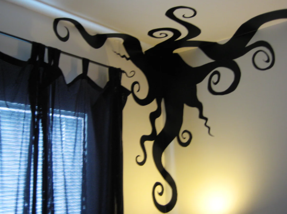 a diy vinyl art in room of black color