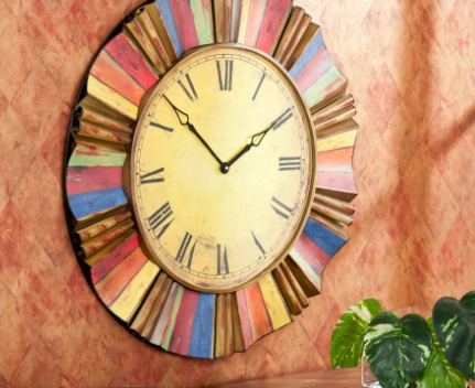 a colorful large wall clock