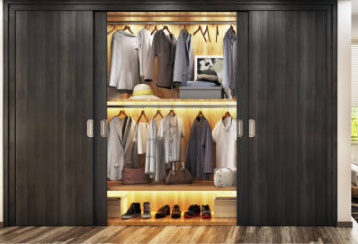 Closet Lighting with Stylized Fixtures