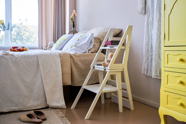 Step Ladder Nightstand with storage on each level