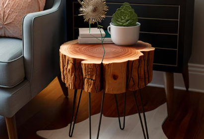 DIY Tree Stump Nightstand